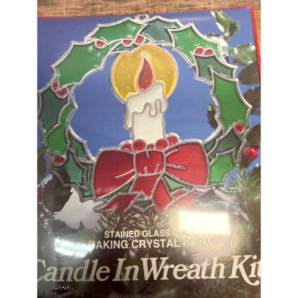 Ack Stained Glass Look Baking Crystal Candle In Wreath Kit For Holiday Craft & D - Picture 2 of 3